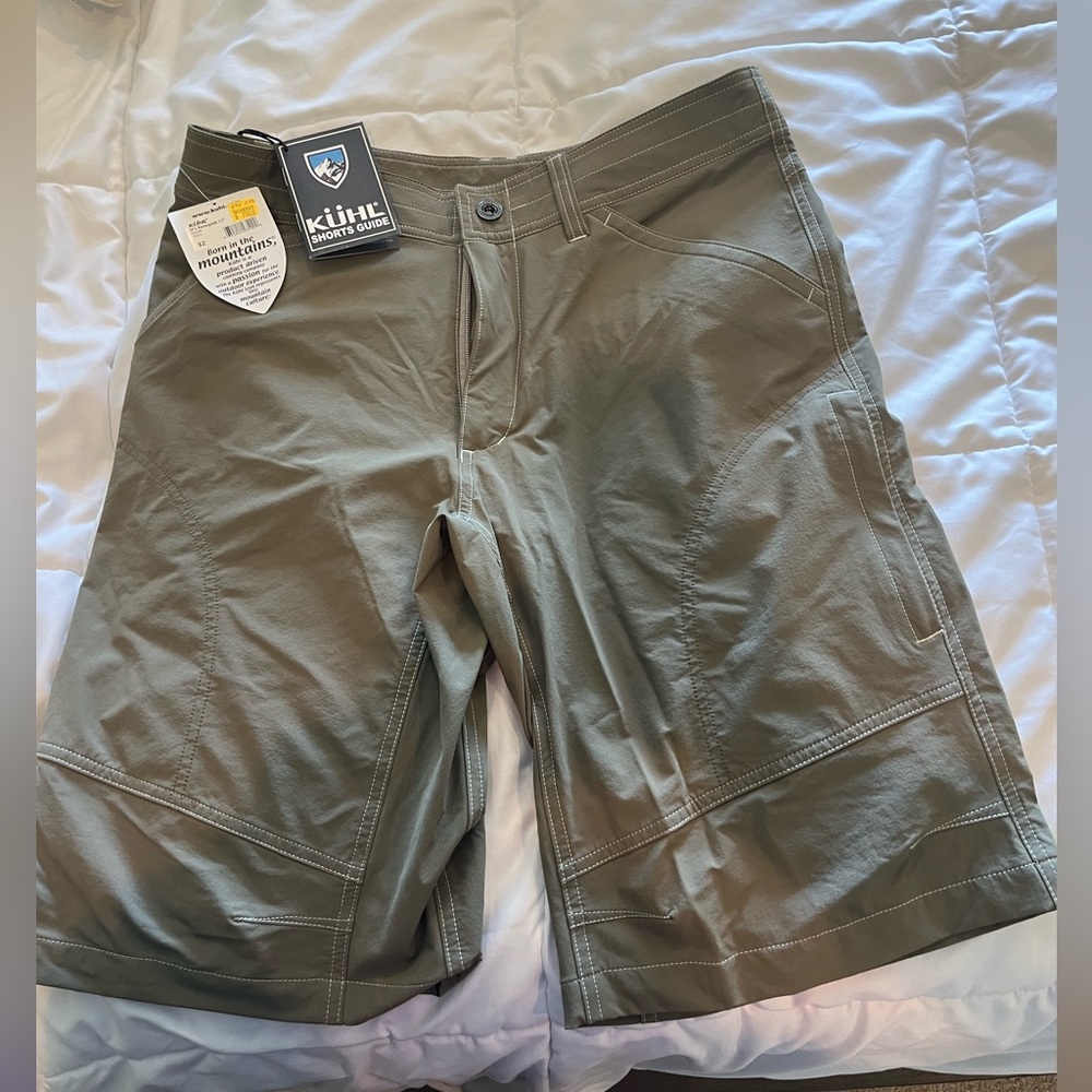 New with tags Kuhl shorts, size 32, olive green